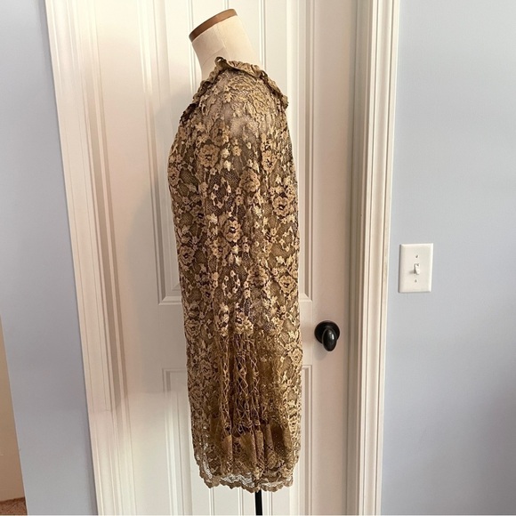 Pat Dahnke Small Floral Lace Mini DRESS Boho Western - Picture 2 of 10